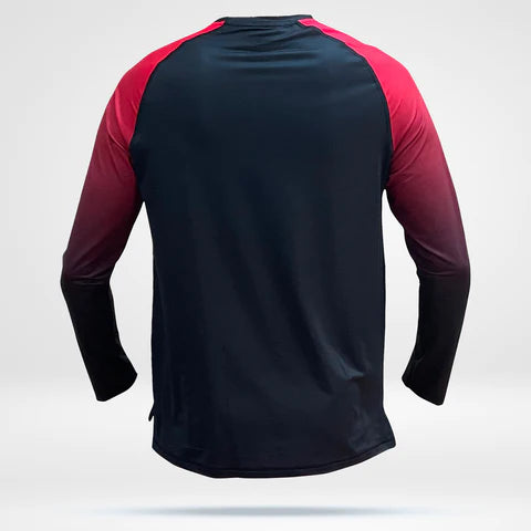 White Red Fade Ombre Long Sleeve Shirts | Basketball Shooting Shirts